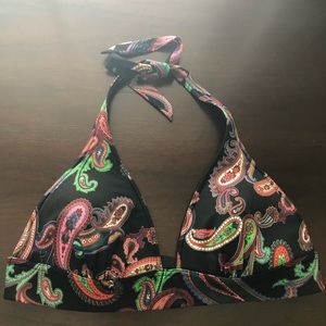 Victoria’s Secret Halter Swim Top- Black Paisley